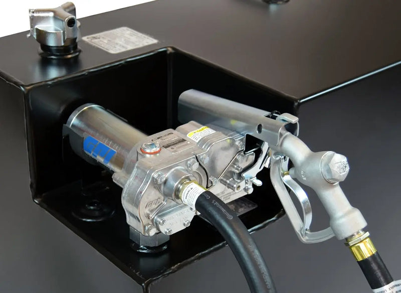Transfer Flow 50 Gallon Refueling Transfer Tank with pump closeup