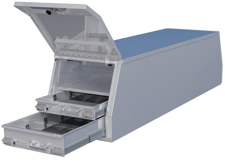 ATB Angled Tunnel Toolbox with 2 drawers aluminum