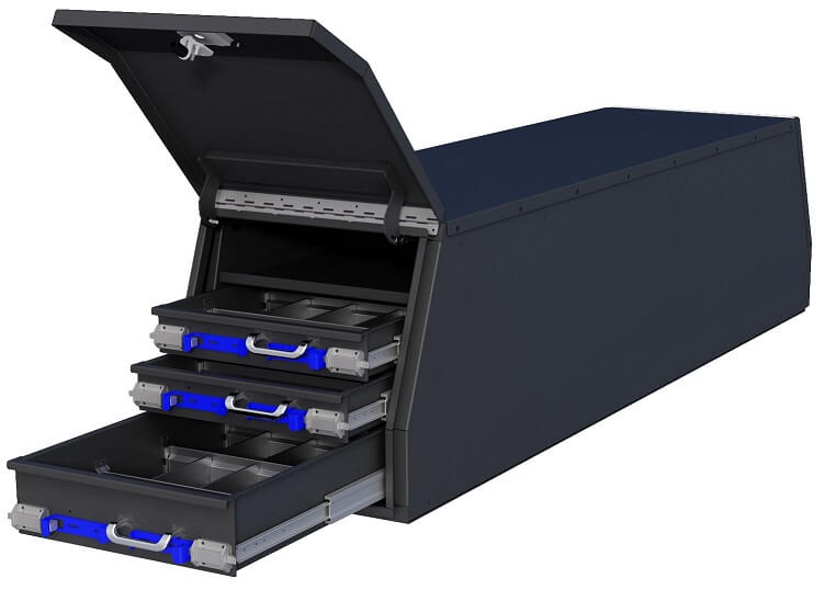 ATB Angled Tunnel Toolbox with 3 drawers steel