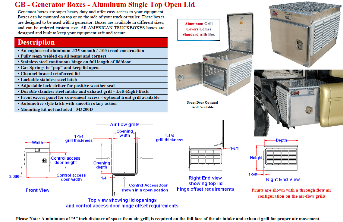 ATB Generator Storage Box Top Open — Tank Retailer
