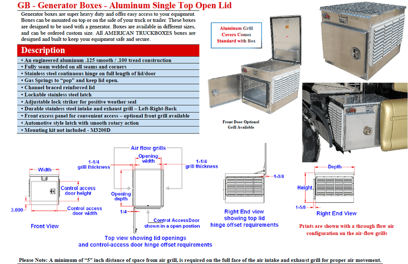 ATB Generator Box Top Open Specs Closeup