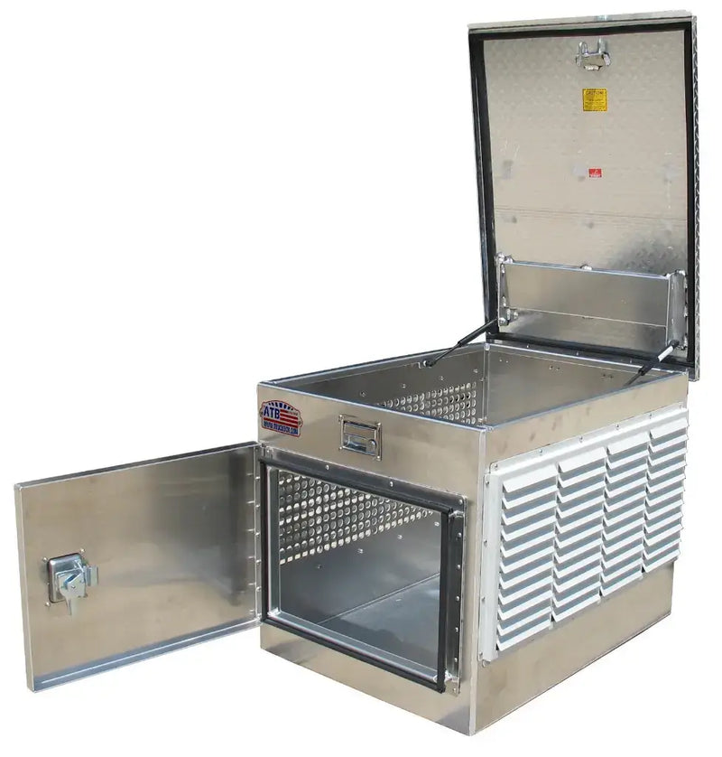 ATB aluminum Generator Storage Box Top Open with opened lid