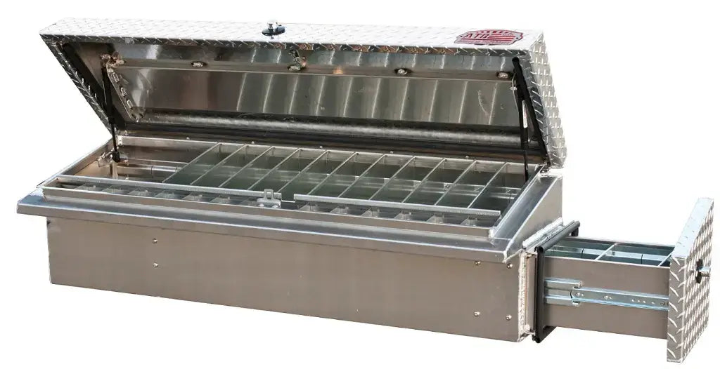 ATB Low Profile Side Mount Tool Box with open drawer