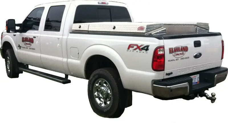 ATB Low Profile Side Mount Tool Box on white truck