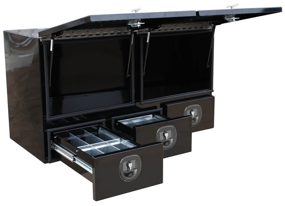 ATB Steel Top Mount Drawer Utility Toolbox 3 drawers open