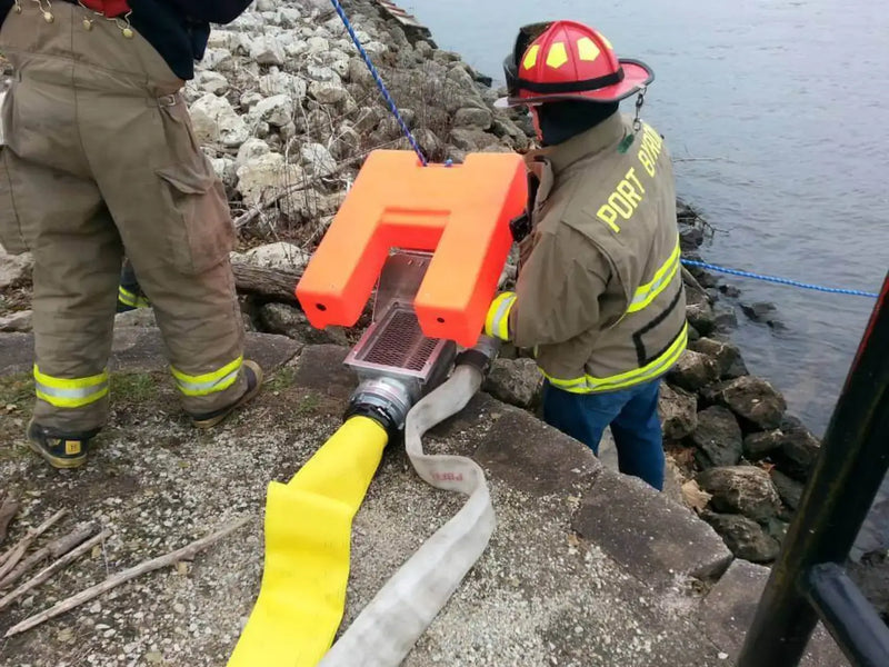 Fire Fighters using a water eductor