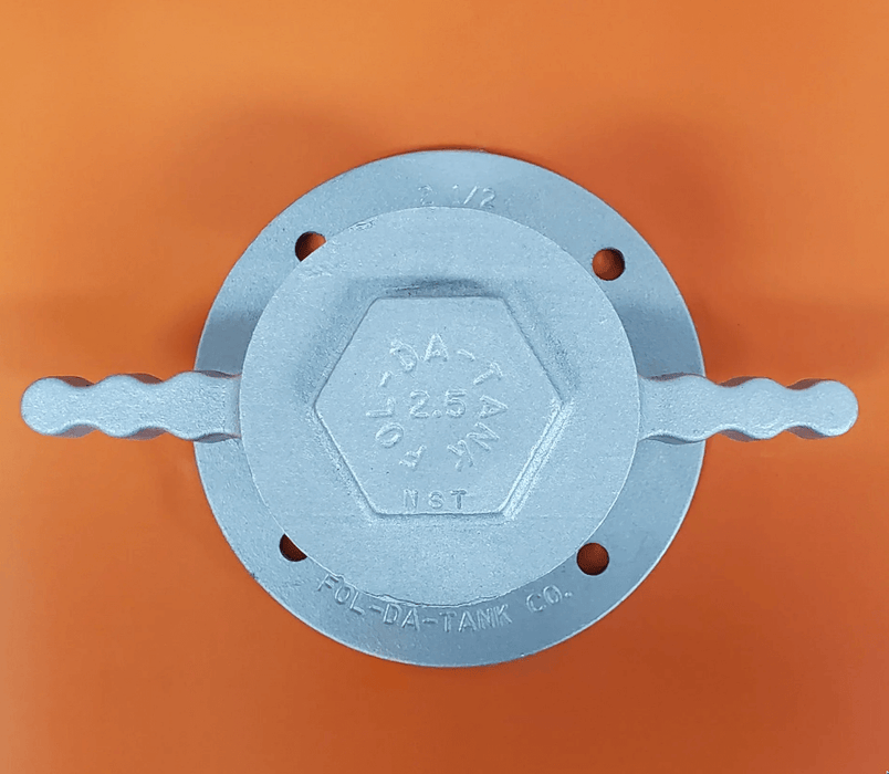 Fol-Da-Tank Threaded Flanges – Aluminum Kit close up view of 2.5" NST
