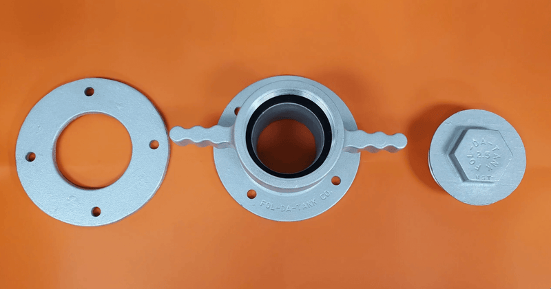 Fol-Da-Tank Threaded Flanges – Aluminum Kit top view