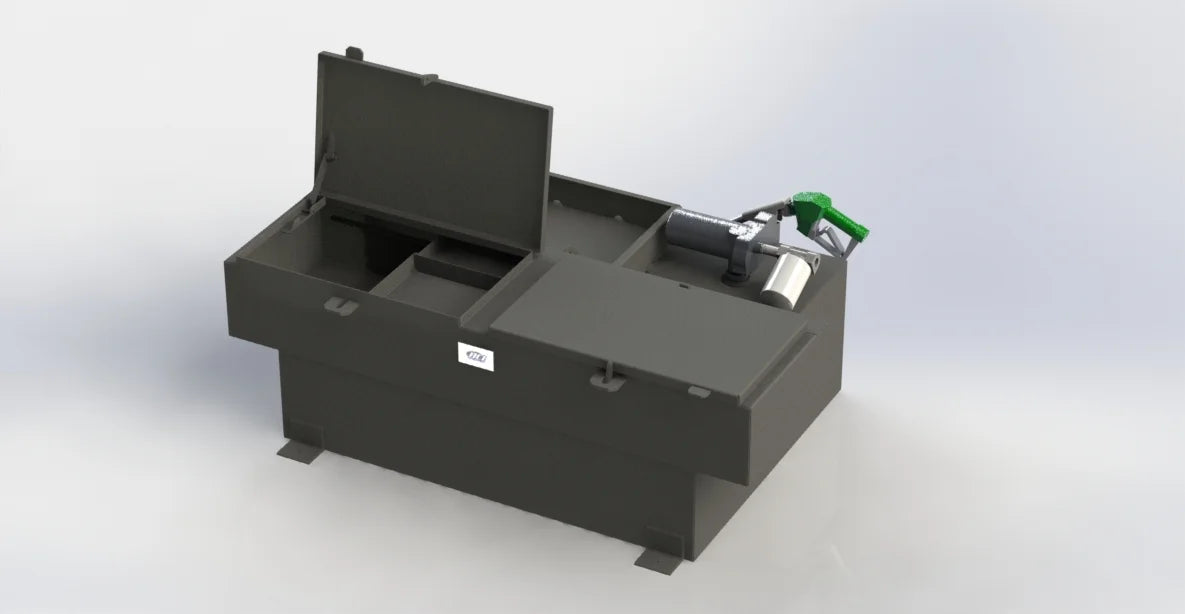 Combination Storage Tank BCI Rectangular Steel Fuel Tank Toolbox Combo — Tank Retailer