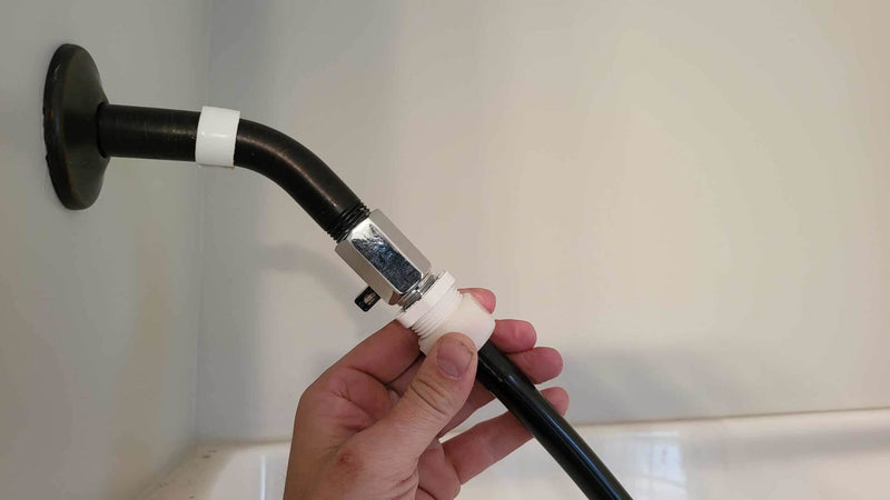 Fol-Da-Tank DA-TUB-TANK for Drinkable Water attached ball valve to shower stem