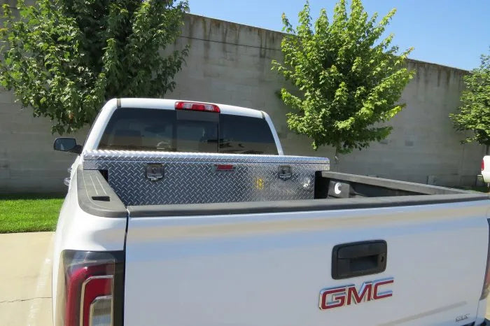 Fuelbox Crossover Tool Box on truck bed from a distance