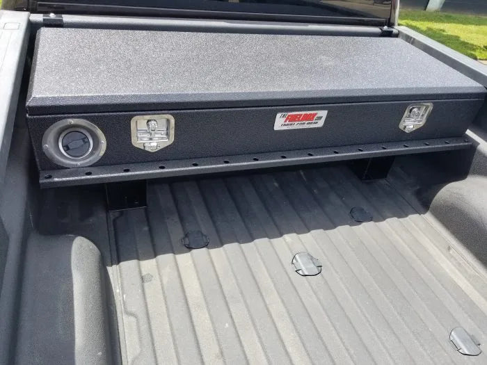 Fuelbox Fuel Tank Tool Box Combo outside fill neck closeup