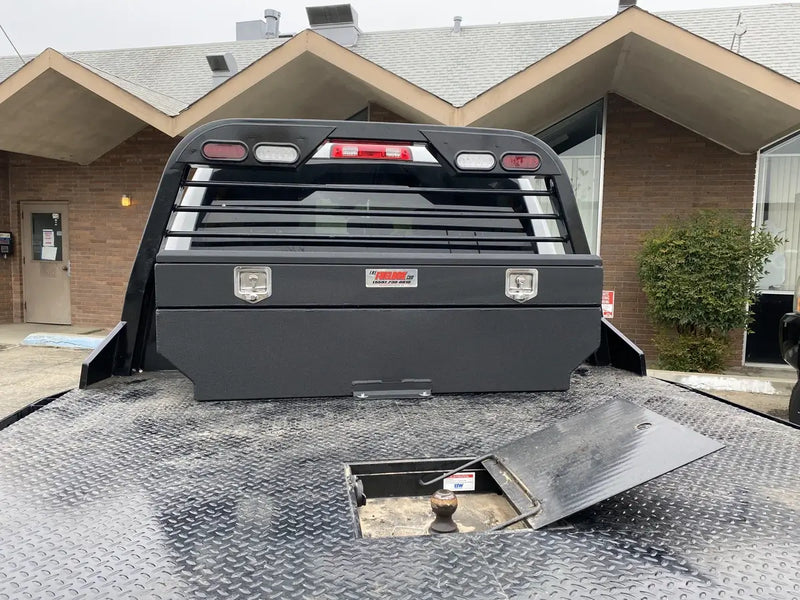 Fuelbox Fuel Tank Tool Box Combo on flatbed truck