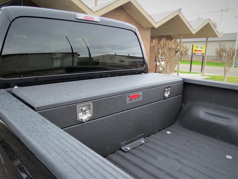 Fuelbox Fuel Tank Tool Box Combo in truck bed closeup
