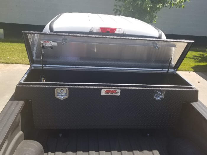 Fuelbox OBFB55 powdercoat with open lid from above
