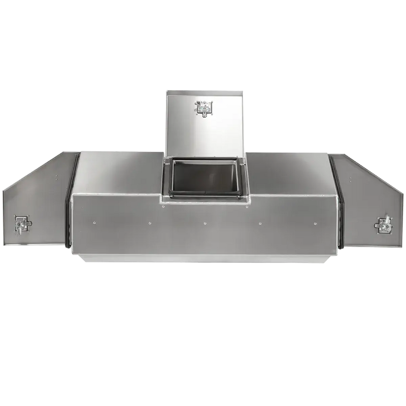 Iconic behind cab tool box opened doors