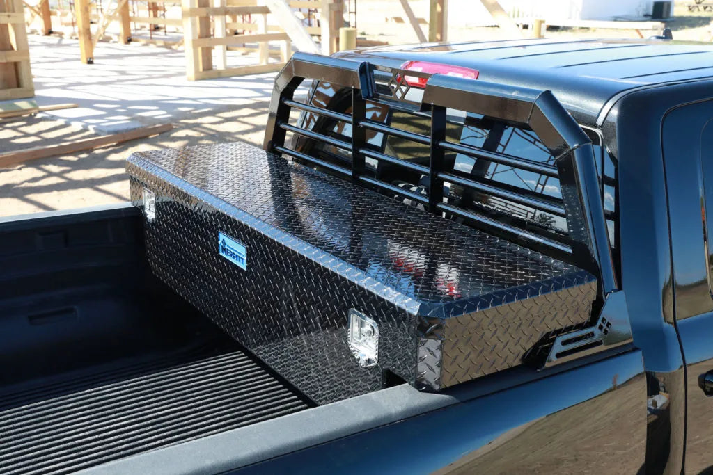 Merritt Crossbody Single Lid Toolbox in truck bed side view above