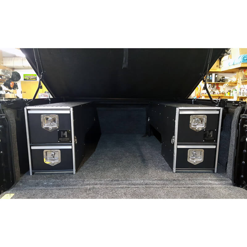 Mobile Strong Wheel Well Tool Box inside truck bed