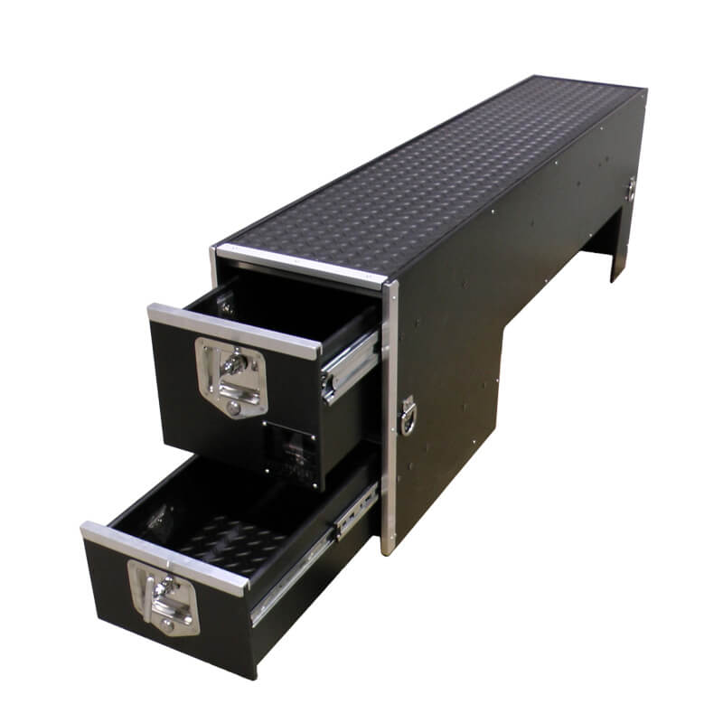 Mobile Strong Wheel Well Tool Box both drawers opened