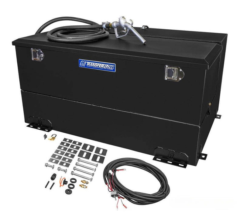 Transfer Flow 100 Gallon L Shape Transfer Tank Toolbox Combo with components