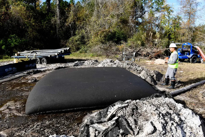 Ultra Dewatering Bag near construction site