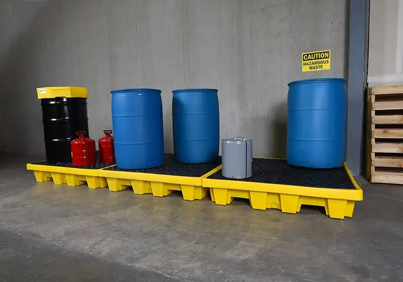 Ultra Drum Spill Pallet Nestable Model P4 multiple pallets side by side