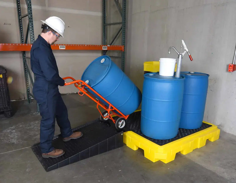 Ultra Drum Spill Pallet Plus Model P4 ramp closeup