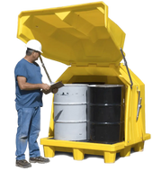 Ultra Hard Top Spill Pallet P2 Gullwing with drums