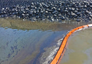 Ultra Oil Boom Rapid Model separating oil in ocean