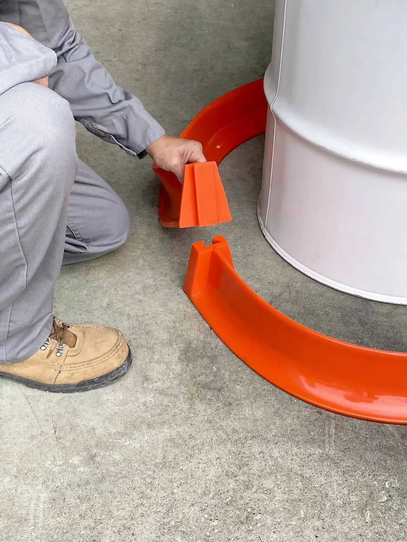 Ultra Spill Berm Plus connecting to oil drum