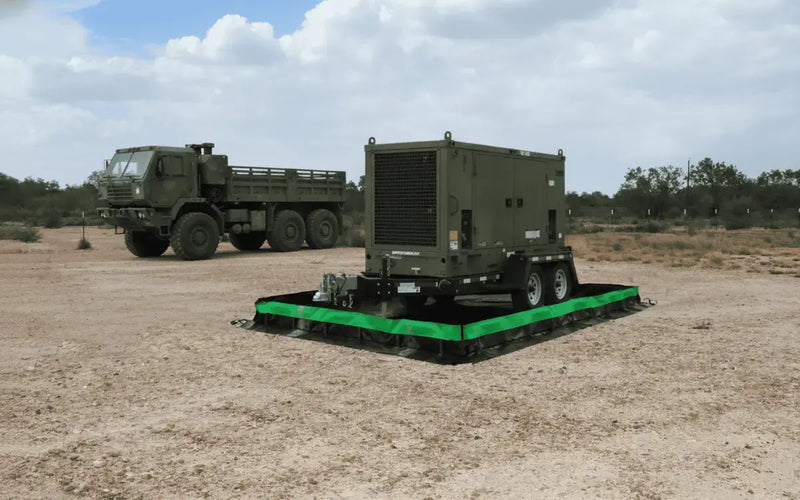 Ultratech Collapsible Wall Berm with military equipment