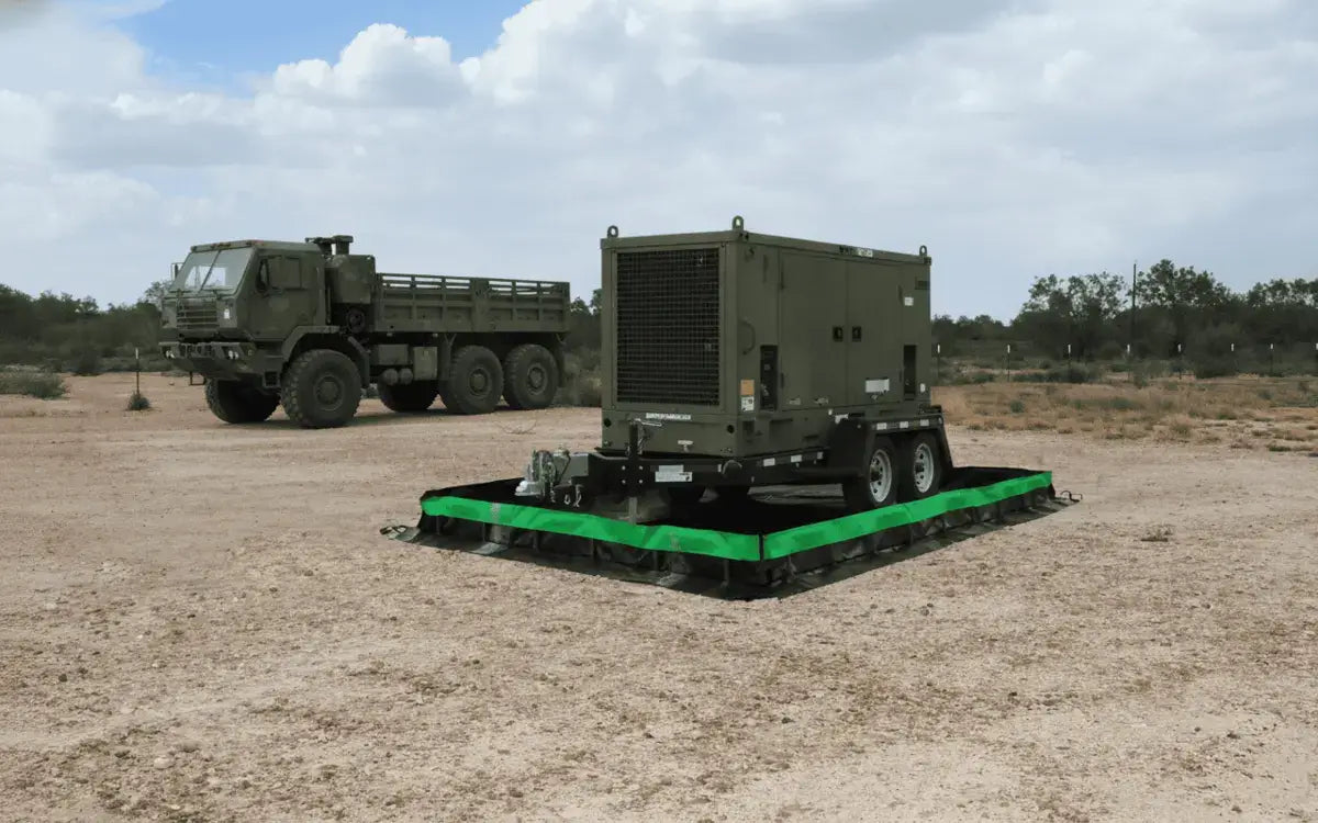Ultratech Collapsible Wall Berm with military equipment