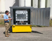 Steel IBC Spill Containment Pallet Hard Top inspected