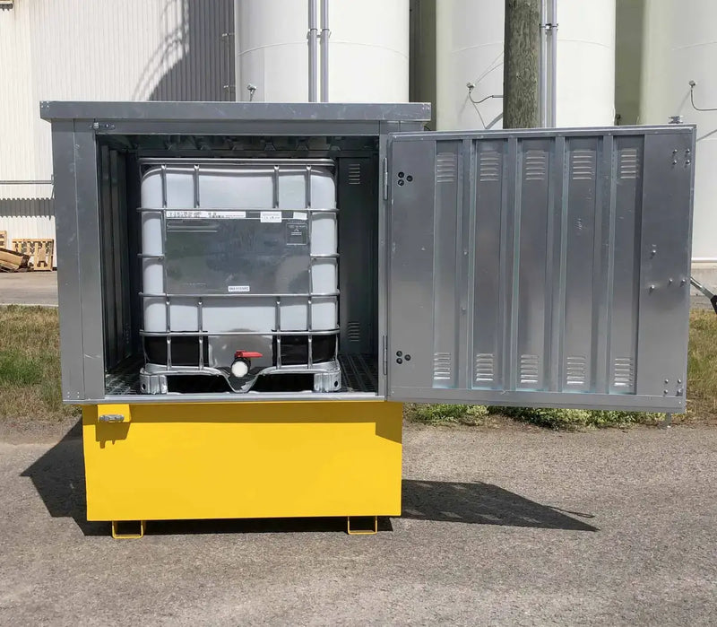 Steel IBC Spill Containment Pallet Hard Top Single