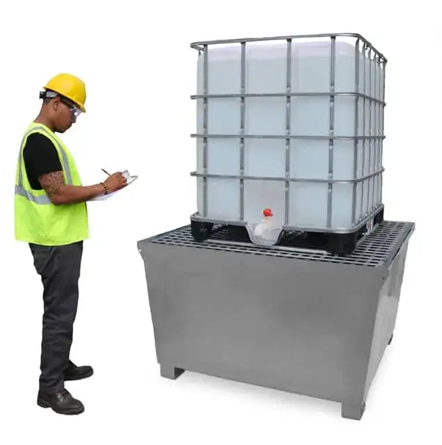 Steel IBC Spill Containment Pallet inspected