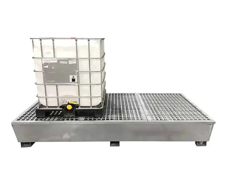 Steel IBC Spill Containment Pallet twin with single IBC