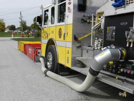 draft kit connected to fire truck