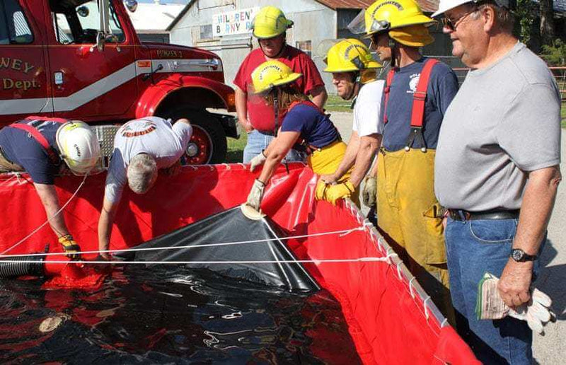 HPC Portable Steel Collapsible Folding Frame Water Tank with water in tank