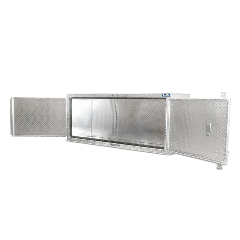 Iconic Cam Lock Underbody Checkerplate tool box left front face open