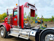 Iconic Angled Stainless Steel Headache Rack red truck