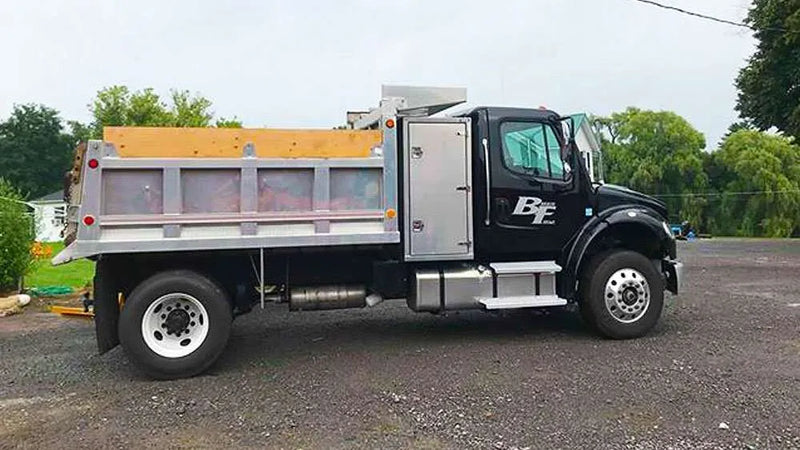 Iconic Behind Cab aluminum cross box on dump truck