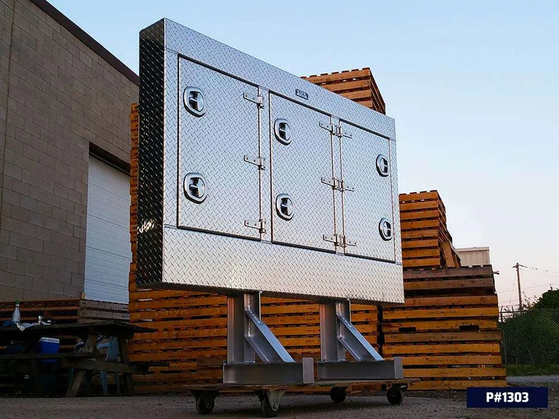 Iconic Enclosed Headache Rack Checkerplate Aluminum outside