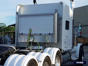 Iconic Roll Up Door Semi Headache Rack on semi truck