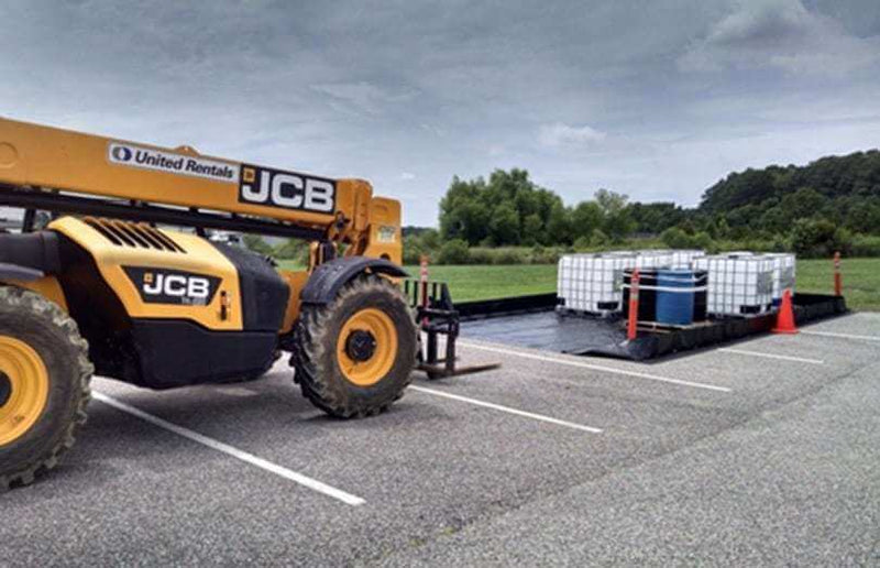 Husky Heavy Duty Patriot Containment Berm adding totes to berm