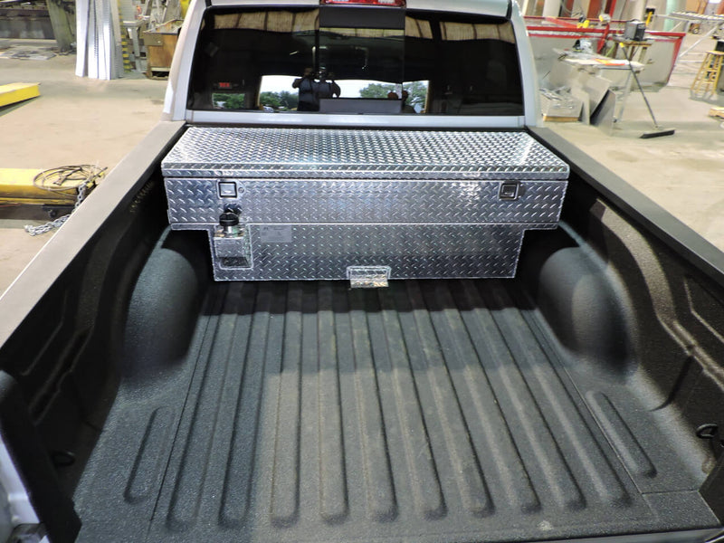 ATTA Diesel Auxiliary Tank Toolbox Combo Dodge ECO 1500 in truck center