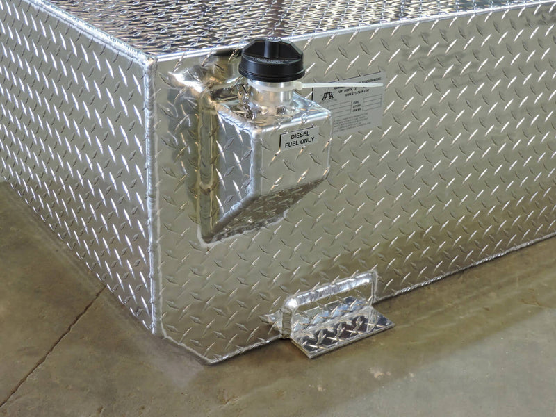 ATTA Sleeper Diesel Auxiliary Fuel Tank 110 gallon fill neck closeup