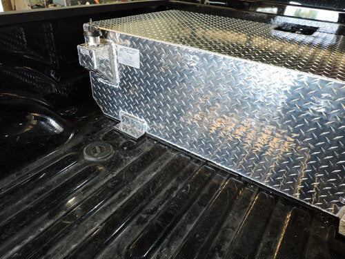 ATTA Sleeper Diesel Auxiliary Fuel Tank in truck closeup